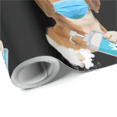 新しい人々の犬を着て顔マスクビーグルラバーギフト ラッピングペーパー (ロールコーナー)