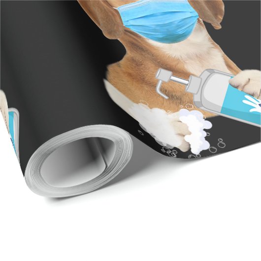 新しい人々の犬を着て顔マスクビーグルラバーギフト ラッピングペーパー (ロールコーナー)