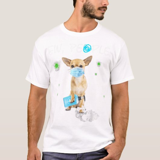 新しい人々Chihuahua犬顔マスクGifを着て Tシャツ (正面)