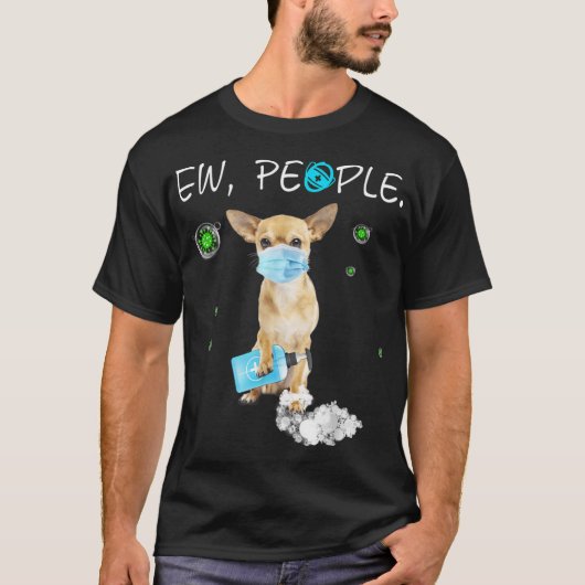 新しい人々Chihuahua犬顔マスクGifを着て Tシャツ (正面)