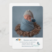 新しい人がここに写真の誕生の発表 案内状 (正面/裏面)