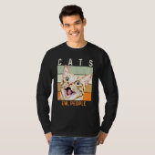 新しい人のヴィンテージ猫 Tシャツ (正面フル)