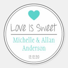 新しい人は愛が甘い。そしてミセス(ティール（緑がかった色）/グレー) ラウンドシール