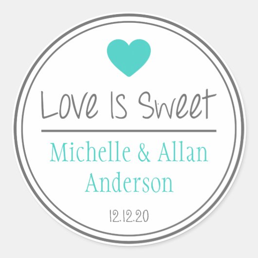 新しい人は愛が甘い。そしてミセス(ティール（緑がかった色）/グレー) ラウンドシール (正面)