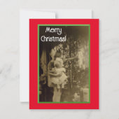 新しい人形クリスマスカードを持つ少女 シーズンカード (正面)