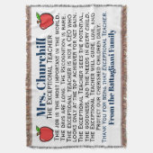 新しい人気がある例外的な先生ありがとうスロー スローブランケット (正面縦)