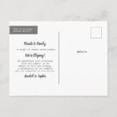 新しい人生の道を歩む結婚式の最新情報写真 案内ポストカード (裏面)