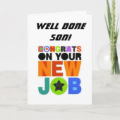 *新しい仕事おめでとうございます*息子カード カード (正面)