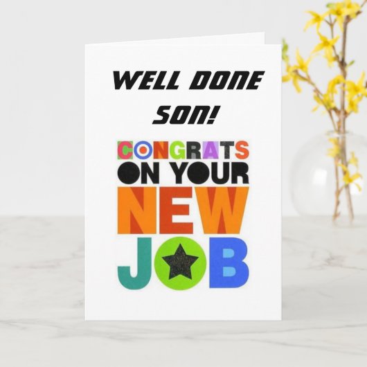*新しい仕事おめでとうございます*息子カード カード (黄色い花)