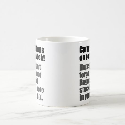 新しい仕事おめでとう コーヒーマグカップ (中央)