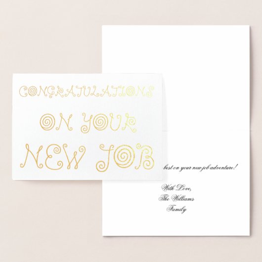 新しい仕事おめでとう 箔カード (ディスプレー)