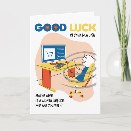 新しい仕事おもしろいを自分で祝うカード カード (正面)