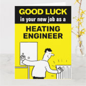 新しい仕事でのヒーティングエンジニアのご活躍 カード (黄色い花)