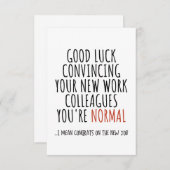 新しい仕事のおめでとう サンキューカード (正面/裏面)