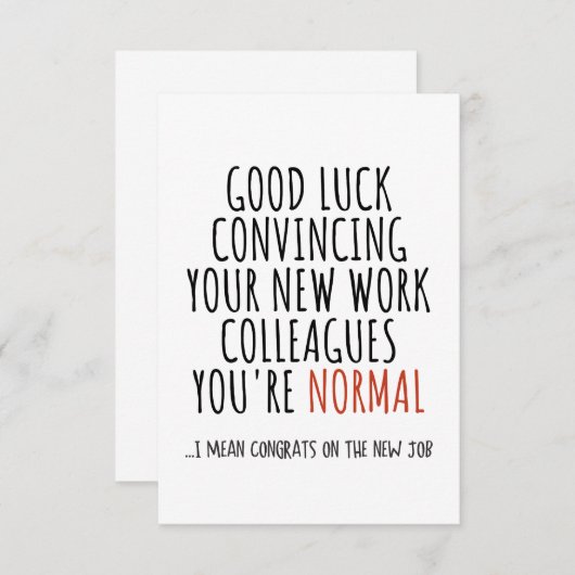 新しい仕事のおめでとう サンキューカード (正面/裏面)