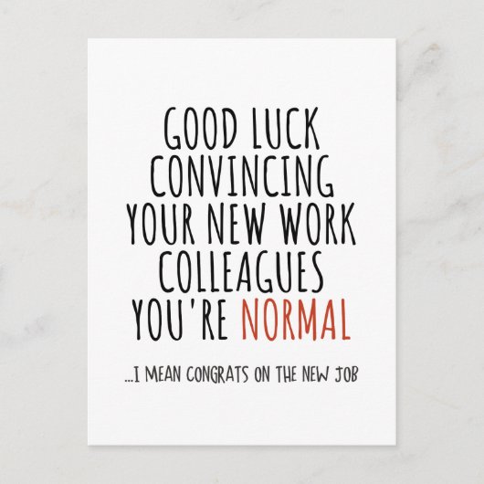 新しい仕事のおめでとう ポストカード (正面)