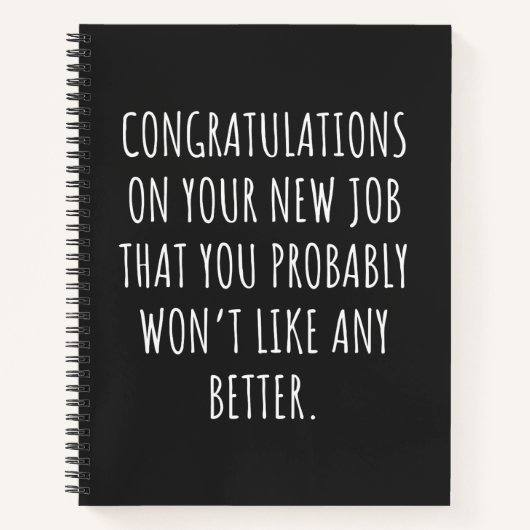 新しい仕事を頑張って ノートブック (正面)