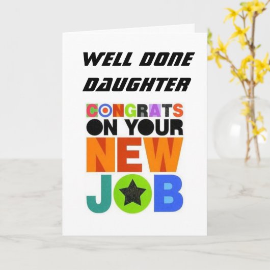 *新しい仕事*のお嬢様、おめでとうございます。 カード (黄色い花)