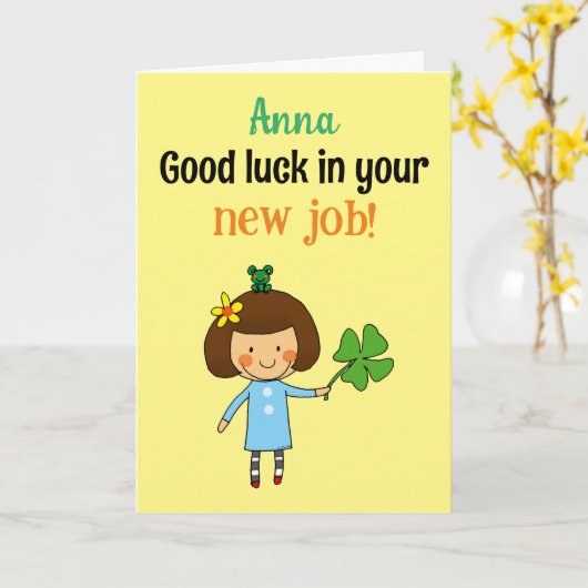 新しい仕事（NAME） カード (黄色い花)