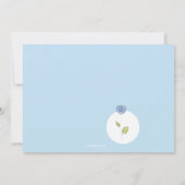 新しい付加の青い写真の妊娠の発表 案内状 (裏面)