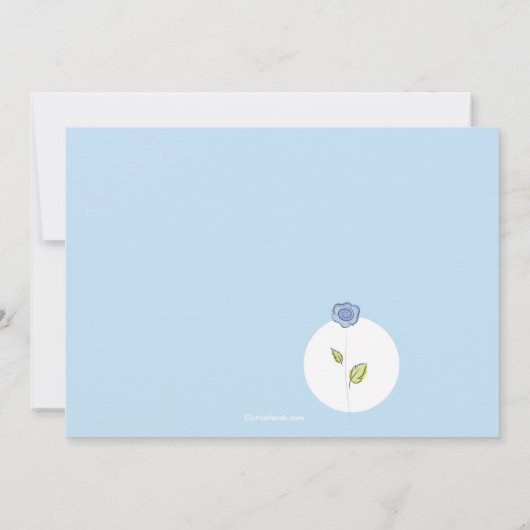 新しい付加の青い写真の妊娠の発表 案内状 (裏面)