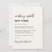 新しい会場のクリーム色の結婚式のご案内 案内状 (正面)