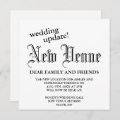 新しい会場ゴシッ結婚クの計画の変更 案内状 (正面/裏面)