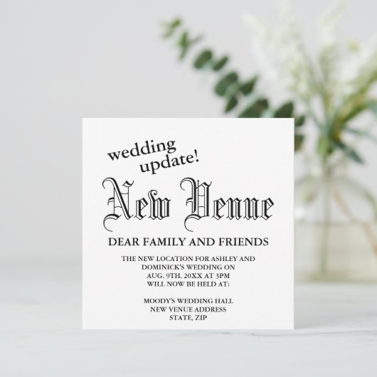 新しい会場ゴシッ結婚クの計画の変更 案内状 (スタンド正面)