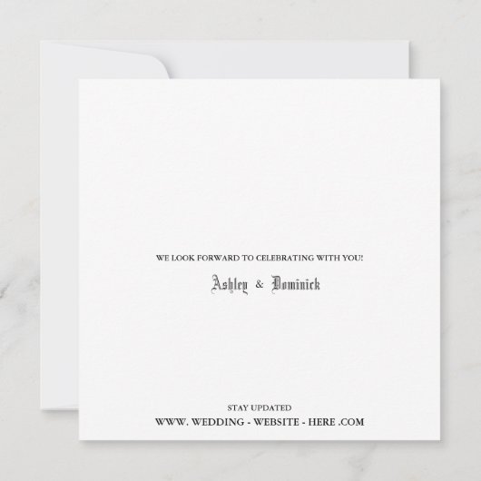 新しい会場ゴシッ結婚クの計画の変更 案内状 (裏面)