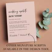 新しい会場赤面結婚ピンクの更新 案内状