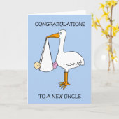 新しい伯父さん、おめでとう女の子 カード (黄色い花)