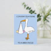 新しい伯父さん、おめでとう女の子 ポストカード (スタンド正面)