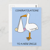 新しい伯父さん、おめでとう女の子 ポストカード (正面/裏面)