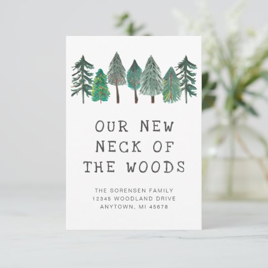 新しい住まいのファミリー写真 引っ越しのお知らせ 案内状 (スタンド正面)