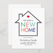 新しい住宅住所の変更を予算移動カード (正面/裏面)