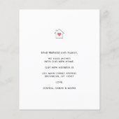 新しい住宅住所の変更を予算移動カード (裏面)