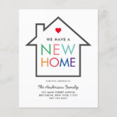 新しい住宅住所の変更を予算移動カード (正面)