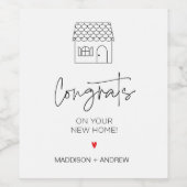 新しい住宅所有者のための温暖化贈り物 ワインラベル (シングルラベル)