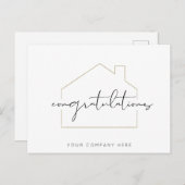 新しい住宅所有者の不動産おめでとう ポストカード (正面/裏面)
