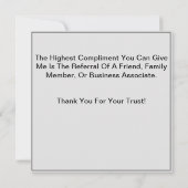 新しい住宅所有者の家はがきを開く カード (裏面)