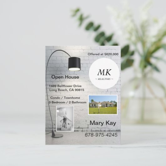 新しい住宅所有者の家はがきを開く ポストカード (スタンド正面)