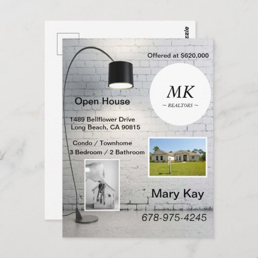 新しい住宅所有者の家はがきを開く ポストカード (正面/裏面)