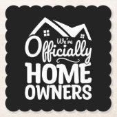 新しい住宅所有者は正式な住宅所有者おもしろい ペーパーコースター (正面)