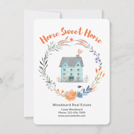 新しい住宅所有者への不動産仲介業者おめでとうございます サンキューカード (正面)