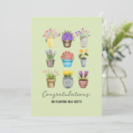 新しい住宅所有者への新しい根の植え付けに関するおめでとう カード