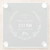 新しい住宅手書きフローラ ガラスコースター (裏面)