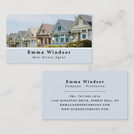新しい住宅、不動産仲介業者、不動産代理店名刺 名刺 (正面/裏面)