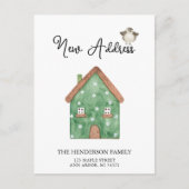 新しい住所かわいい家の引越し案内はがき ポストカード (正面)