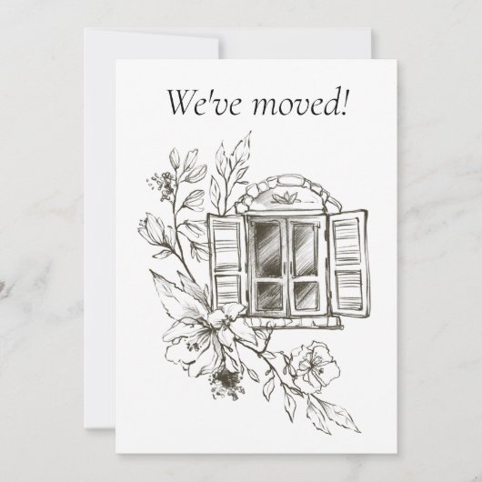 新しい住所が開花したウィンドウ 案内状 (正面)