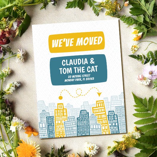 新しい住所にお引越しします かわいいまち ポストカード